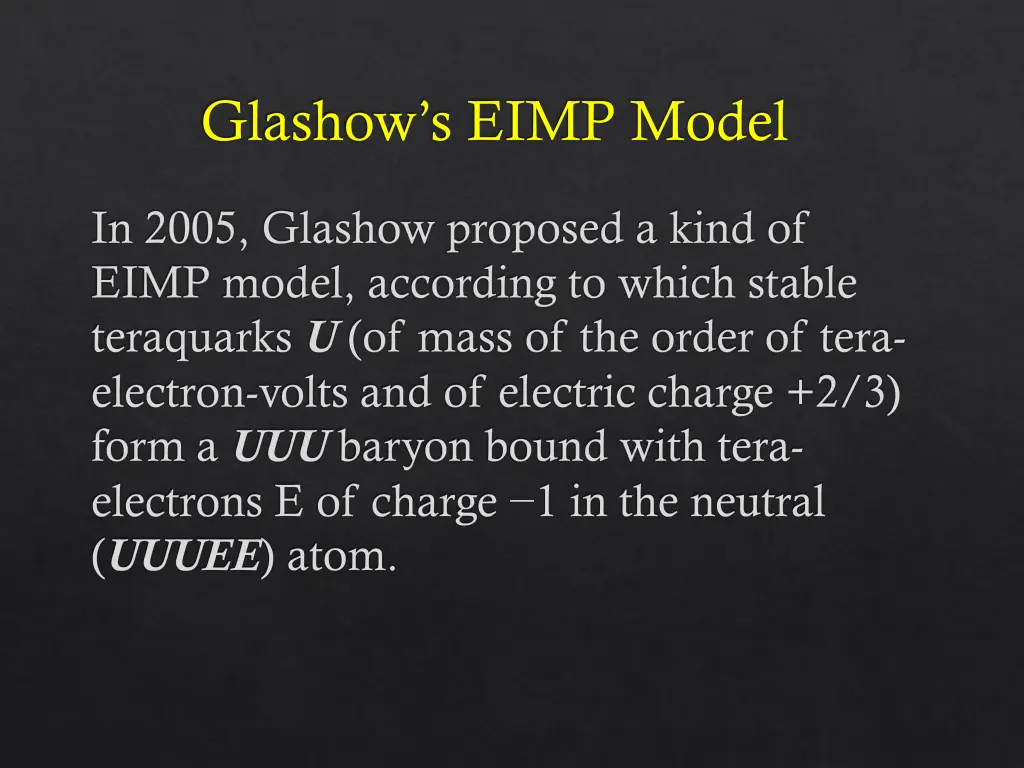 glashow s eimp model