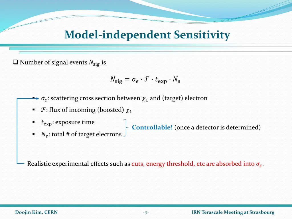 model independent sensitivity