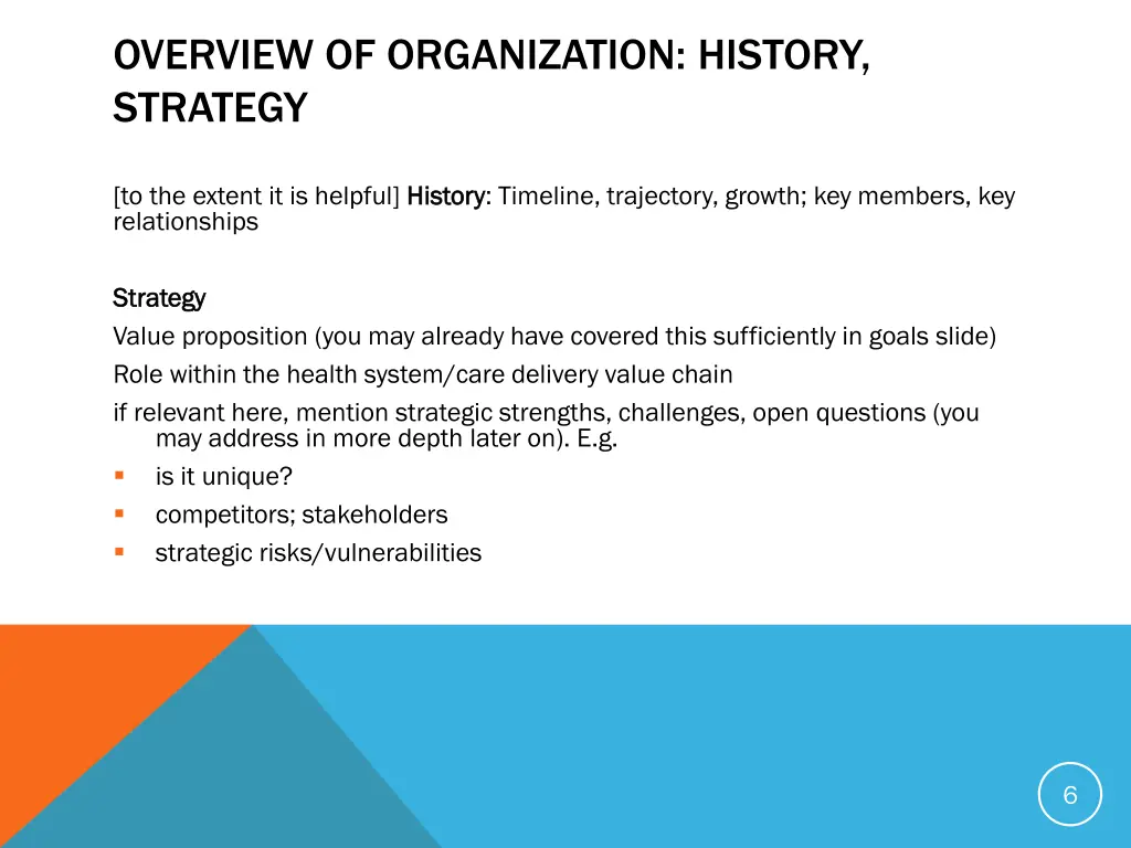 overview of organization history strategy