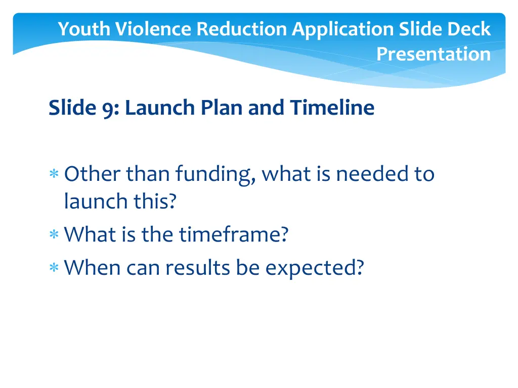 youth violence reduction application slide deck