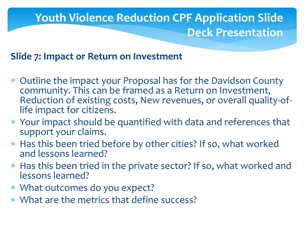 youth violence reduction cpf application slide 8