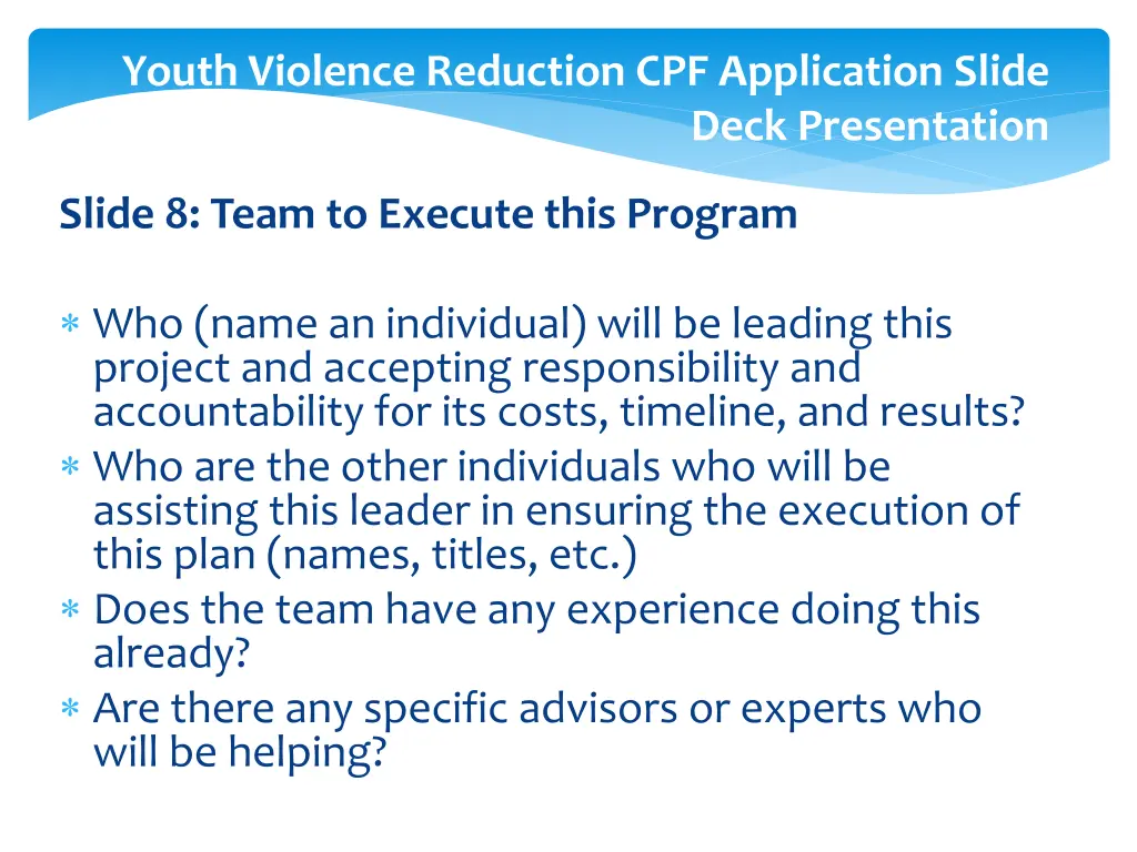 youth violence reduction cpf application slide 9