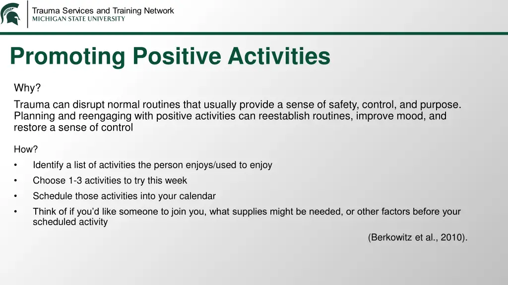 promoting positive activities