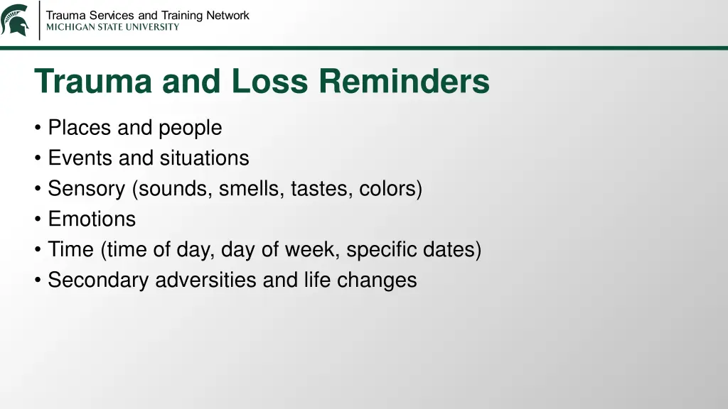 trauma and loss reminders