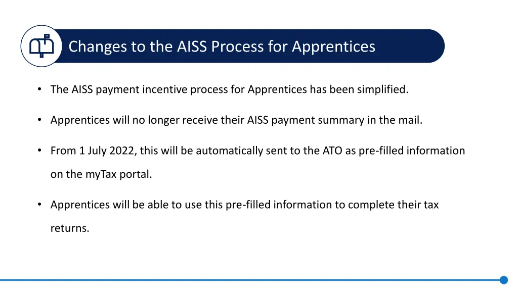 changes to the aiss process for apprentices