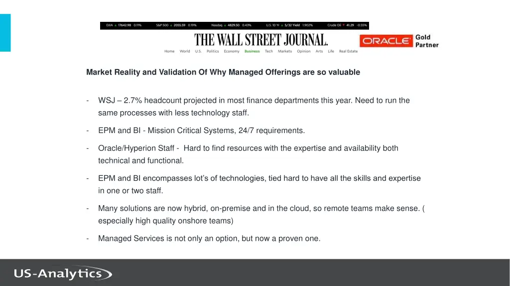 market reality and validation of why managed