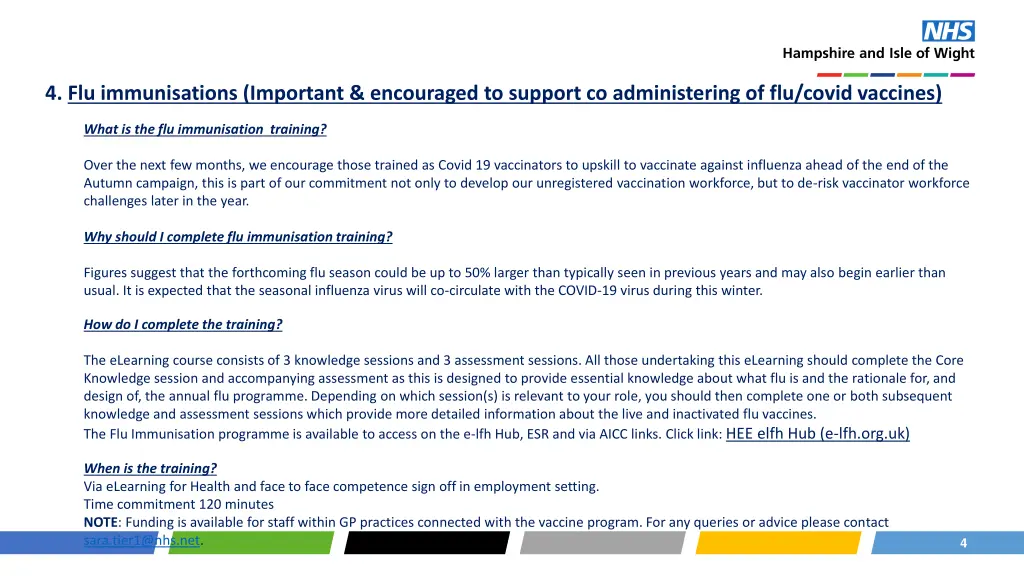 4 flu immunisations important encouraged