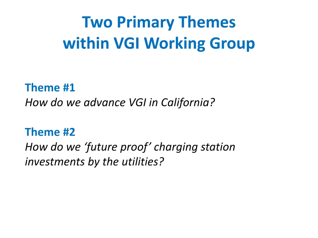 two primary themes within vgi working group