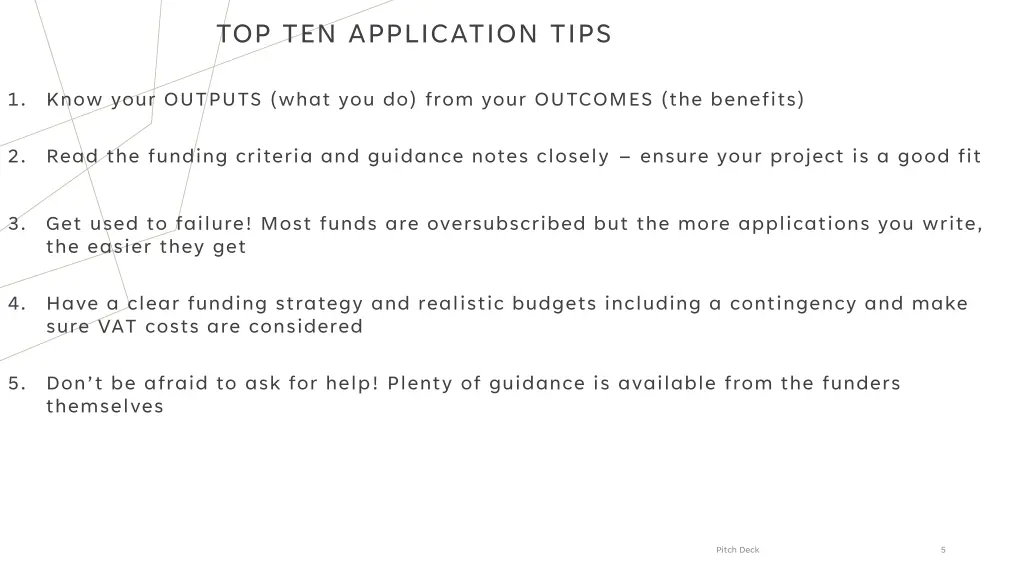 top ten application tips