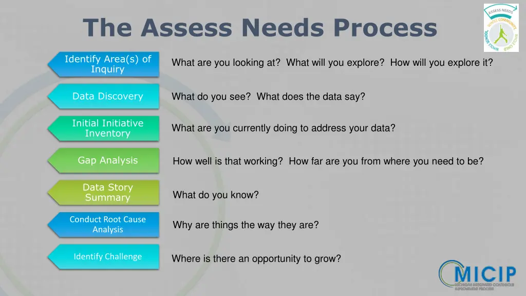 the assess needs process