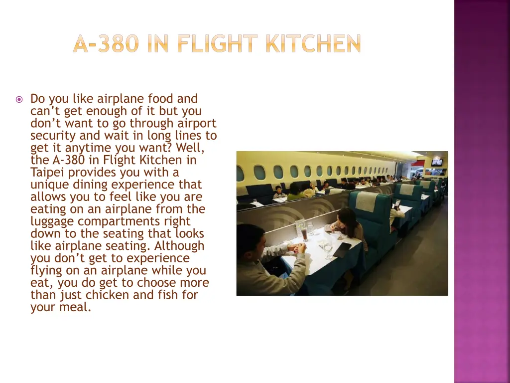 a 380 in flight kitchen