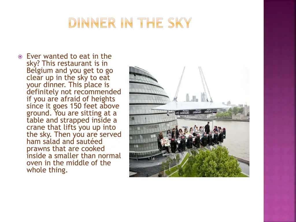 dinner in the sky