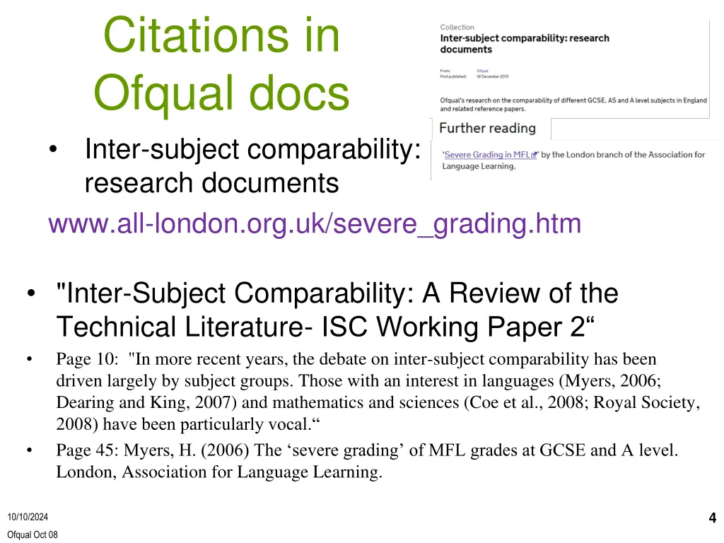 citations in ofqual docs