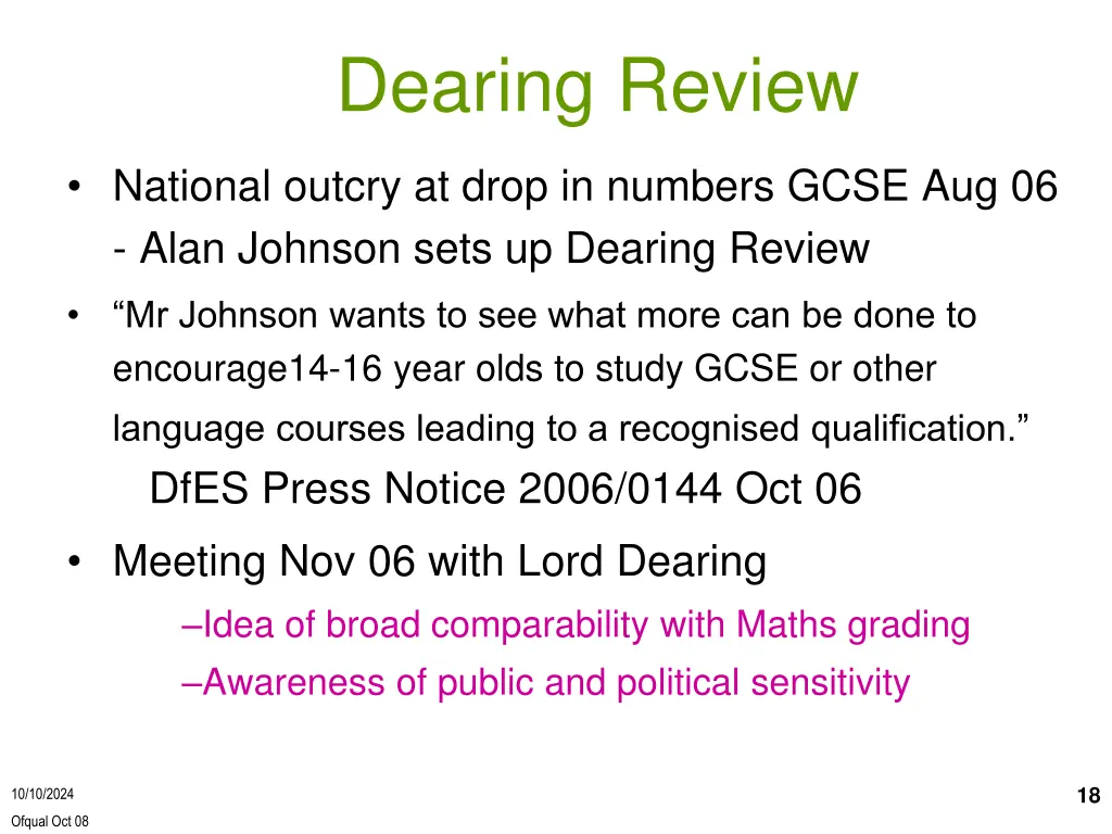 dearing review