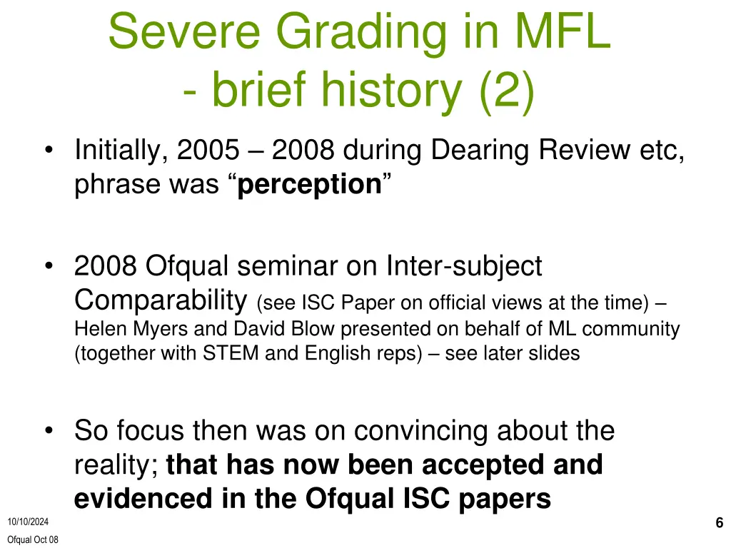 severe grading in mfl brief history 2