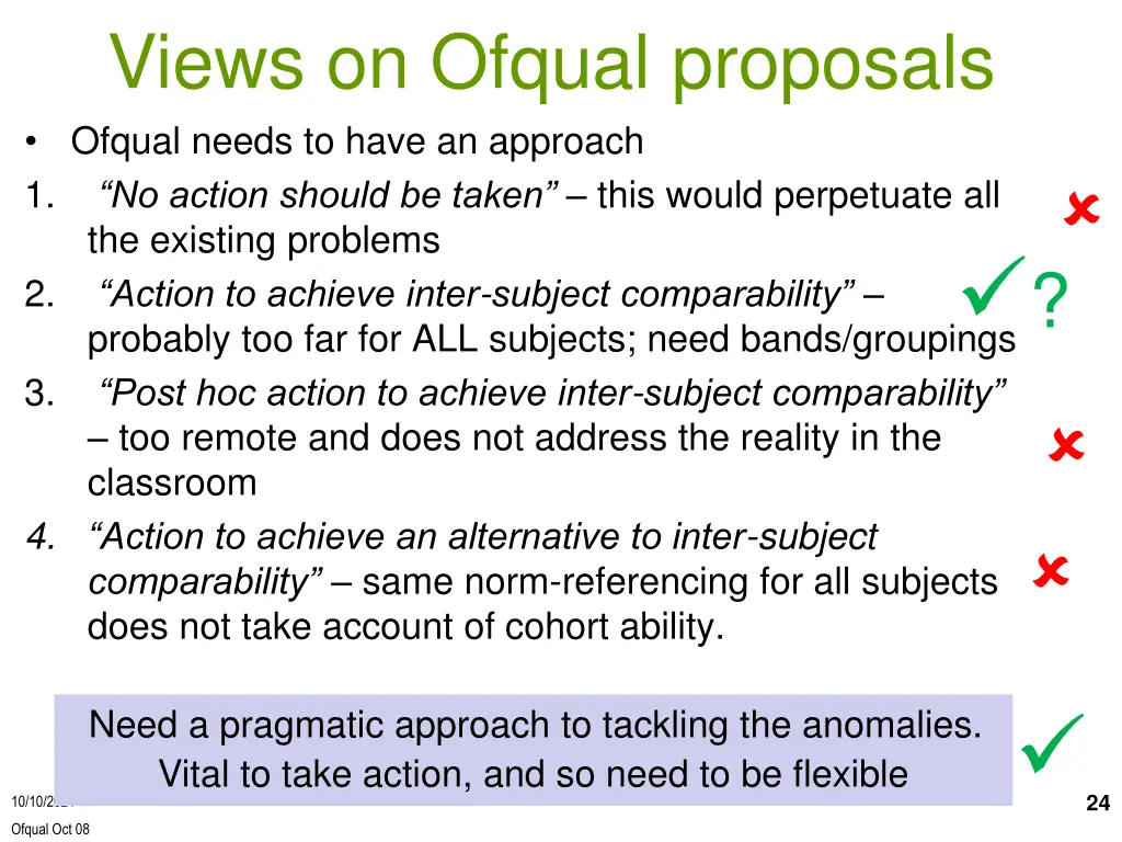 views on ofqual proposals