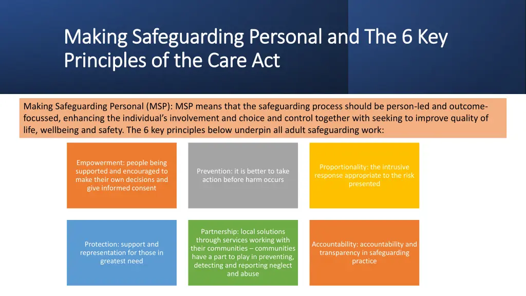 making safeguarding personal and the 6 key making