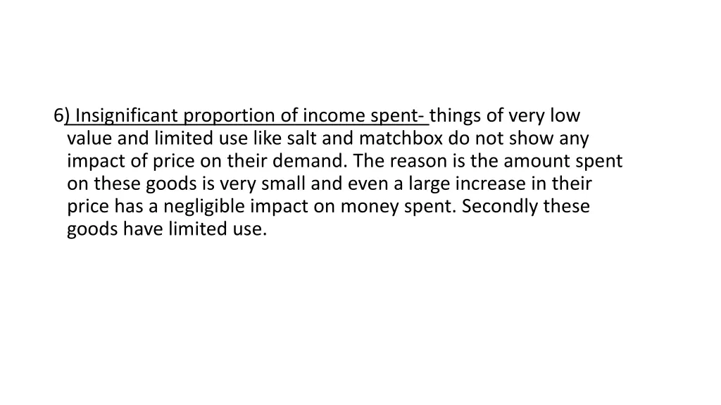 6 insignificant proportion of income spent things