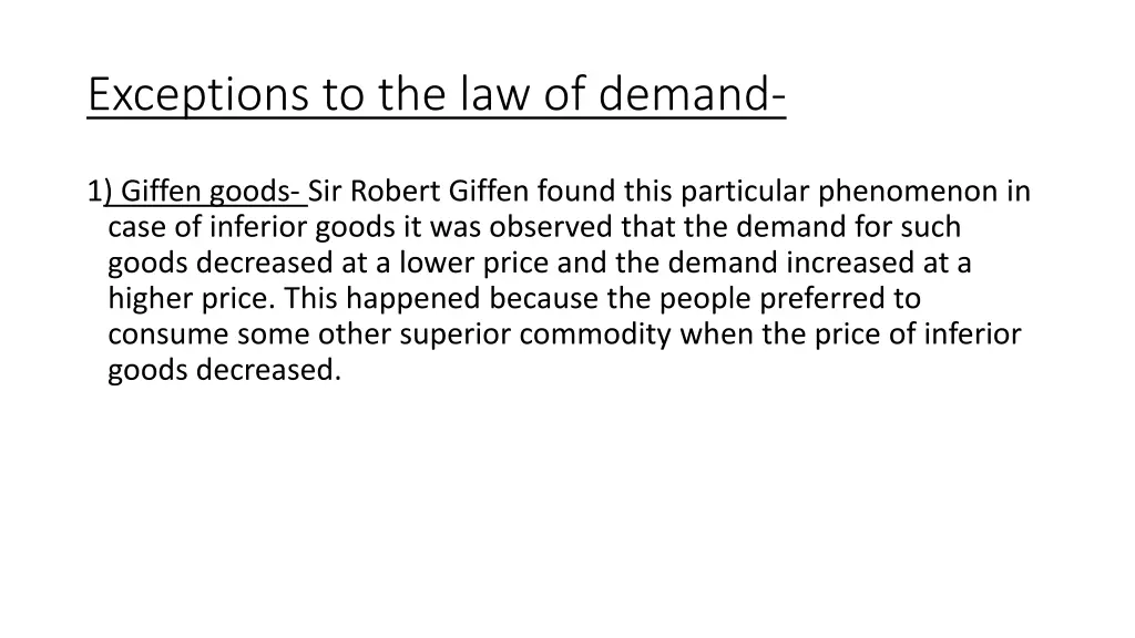 exceptions to the law of demand