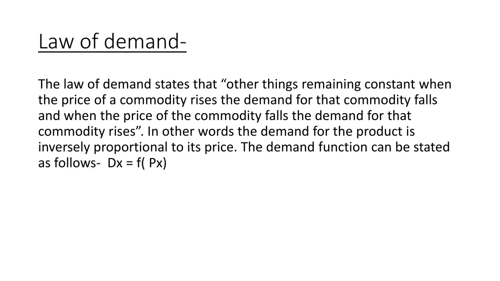 law of demand