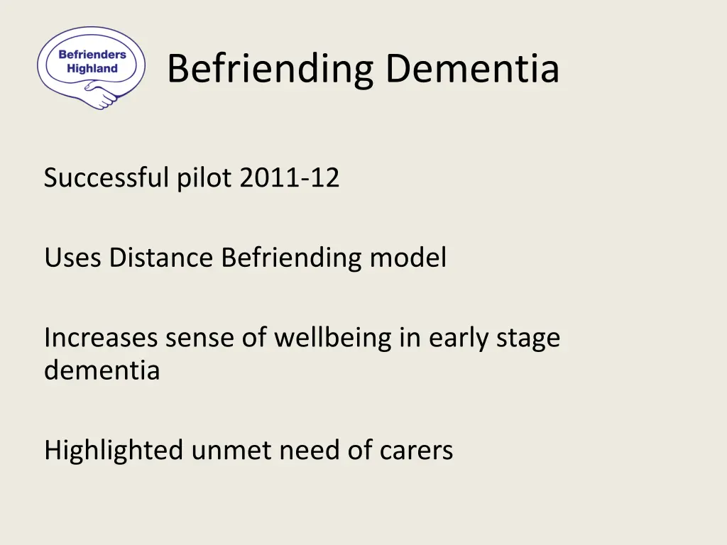 befriending dementia