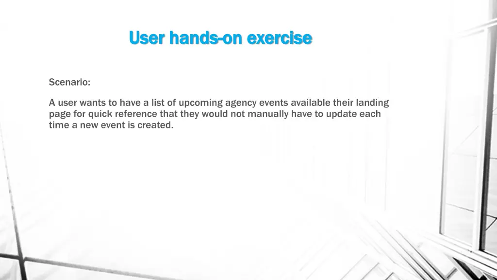 user hands user hands on exercise