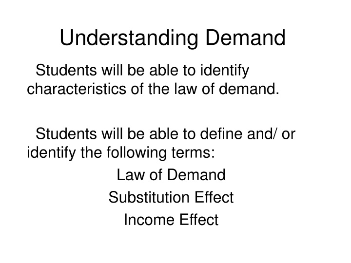 understanding demand