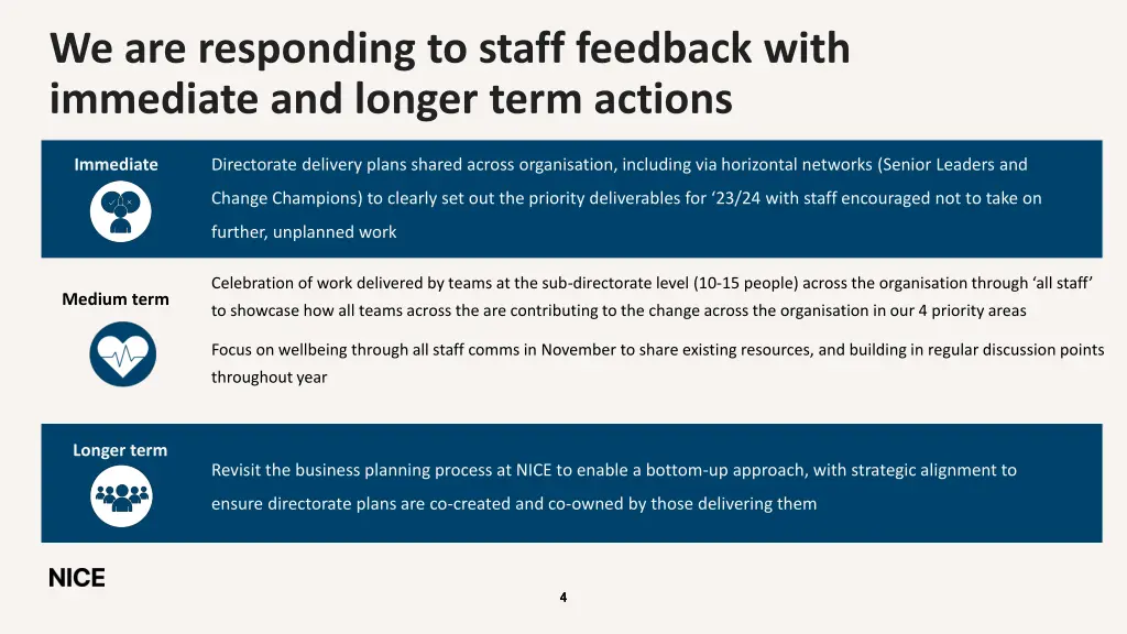 we are responding to staff feedback with