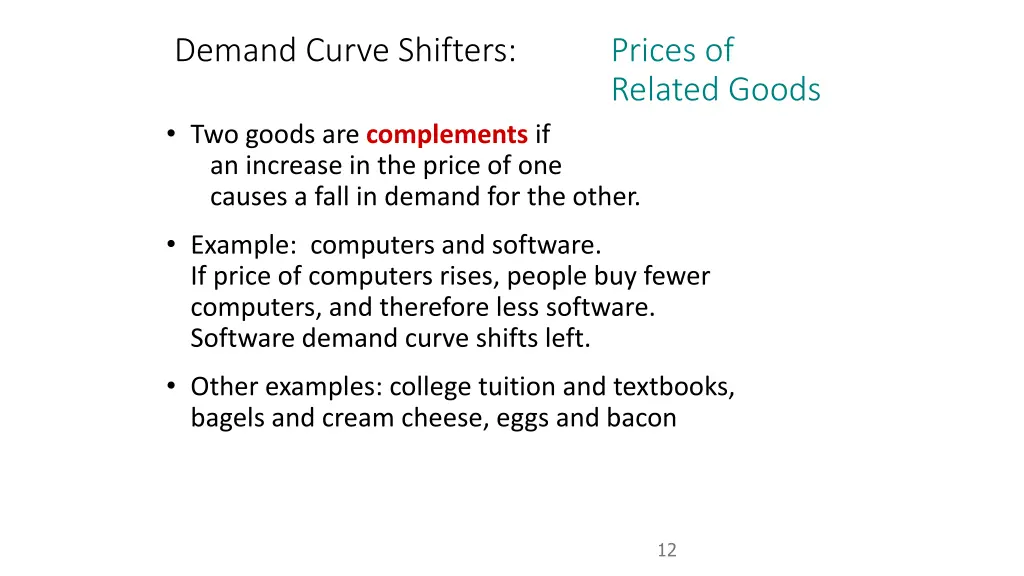 demand curve shifters 1