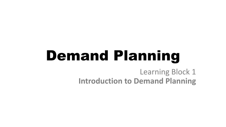 demand planning