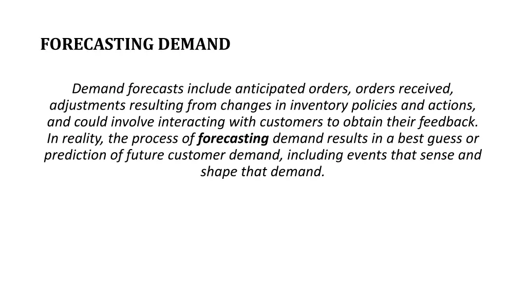 forecasting demand