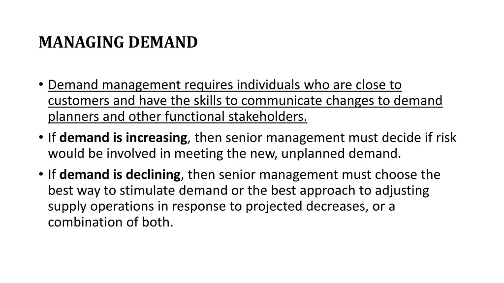 managing demand