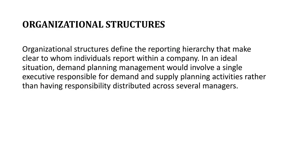 organizational structures