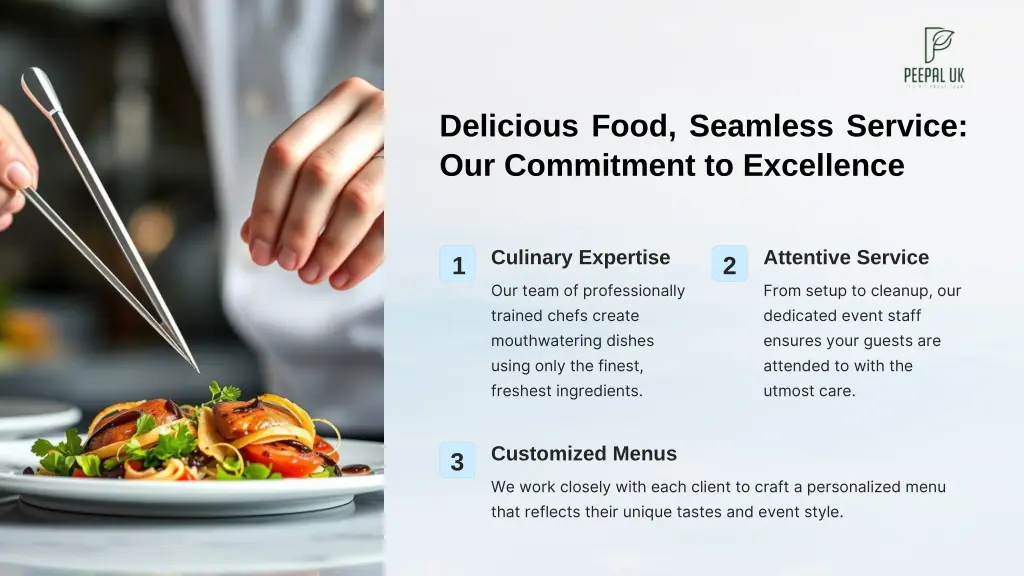 delicious food seamless service our commitment