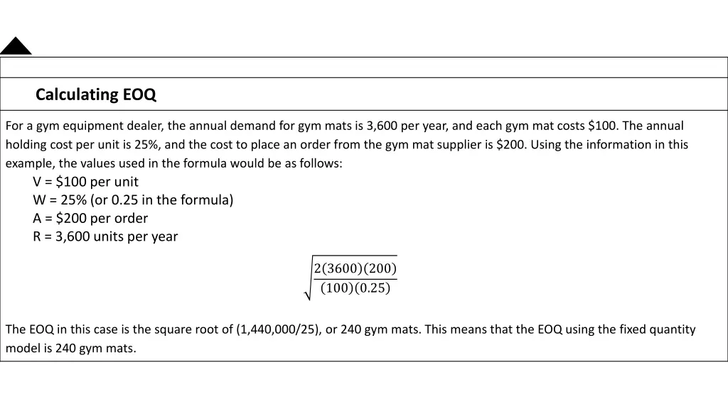 calculating eoq