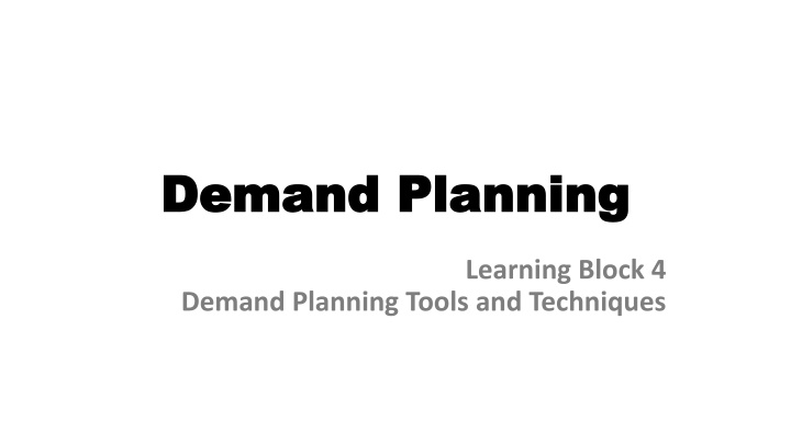 demand planning demand planning