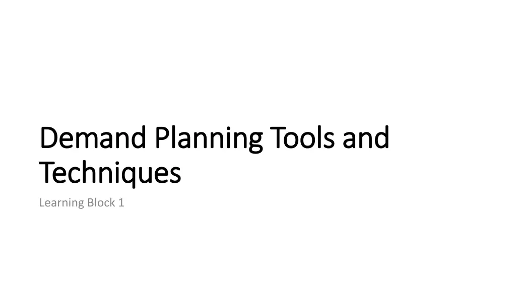 demand planning tools and demand planning tools