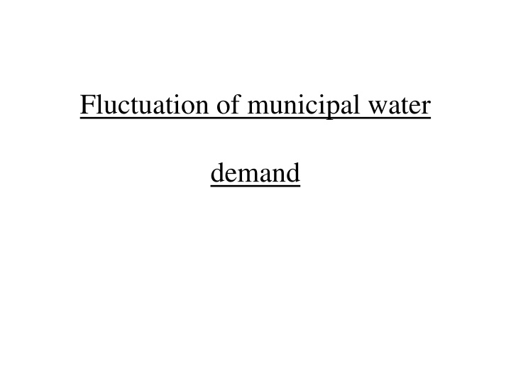 fluctuation of municipal water