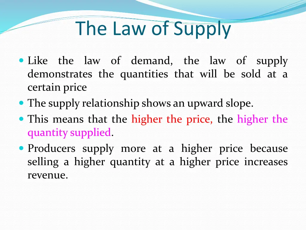 the law of supply