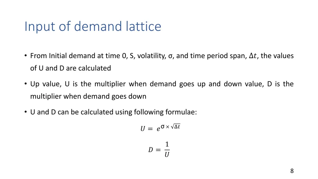 input of demand lattice 1