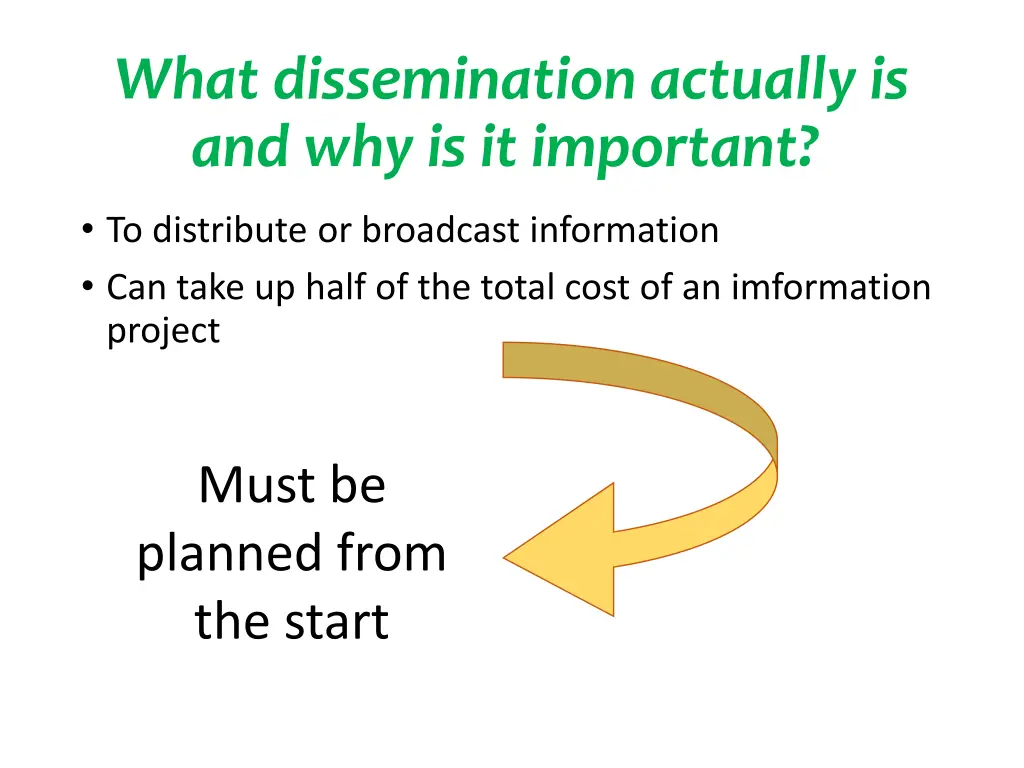 what dissemination actually