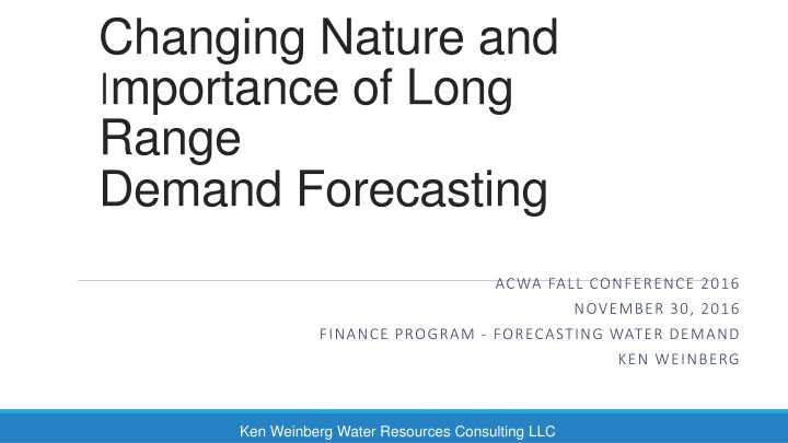 changing nature and i mportance of long range