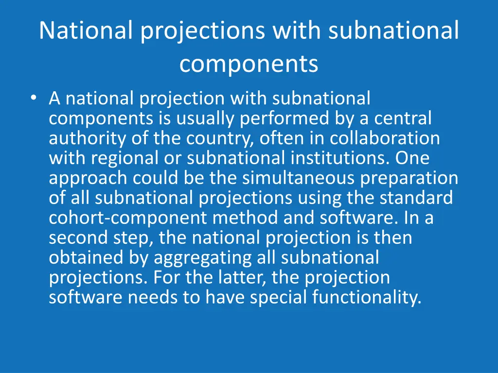 national projections with subnational components 1