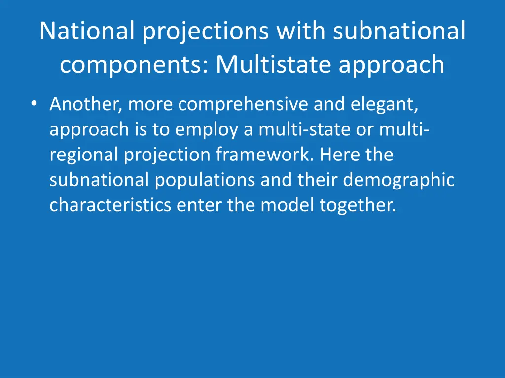 national projections with subnational components 2