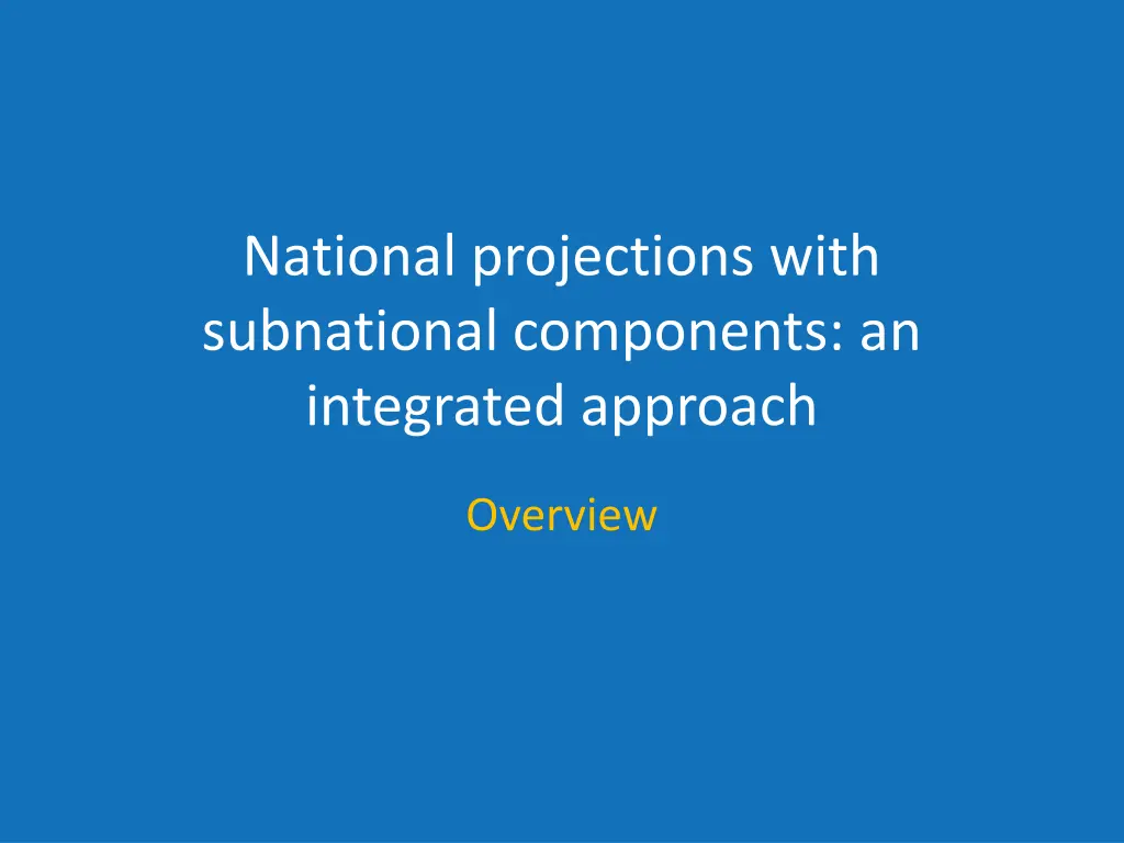 national projections with subnational components