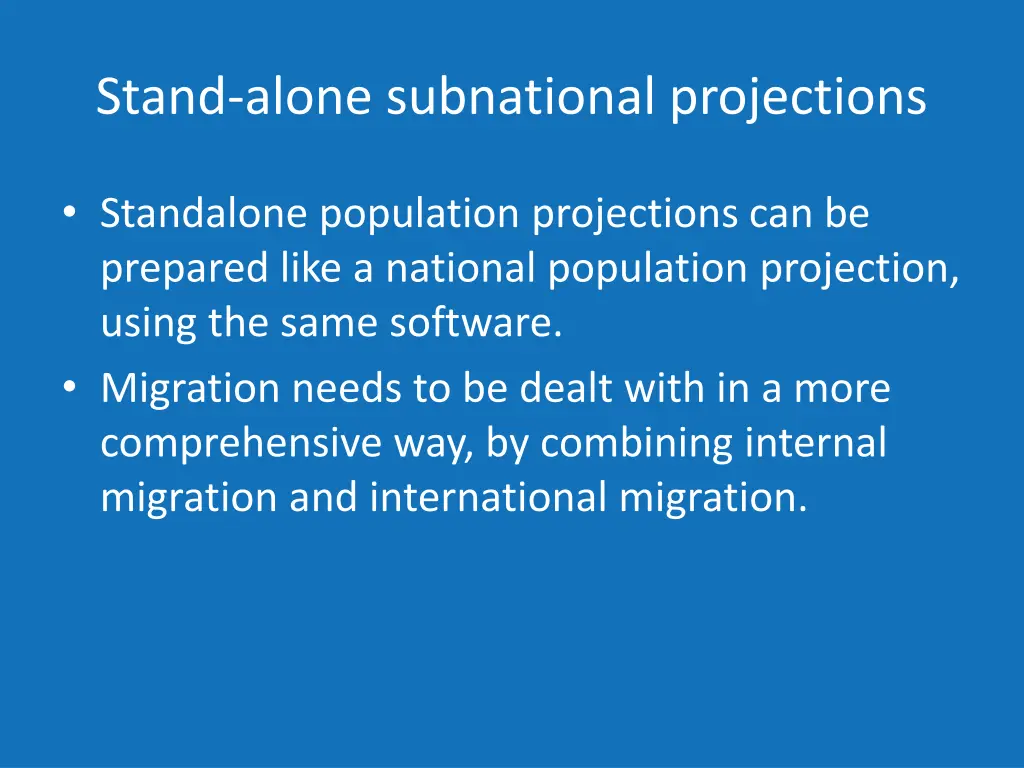 stand alone subnational projections 1