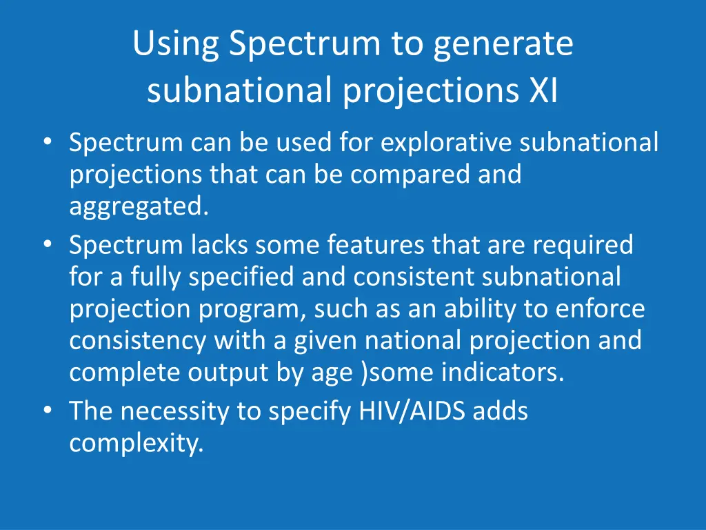 using spectrum to generate subnational 10