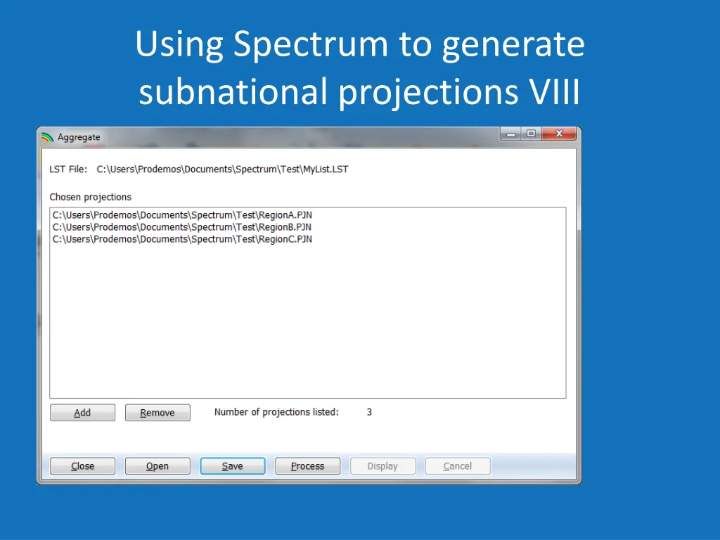 using spectrum to generate subnational 7