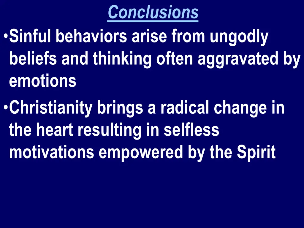 conclusions