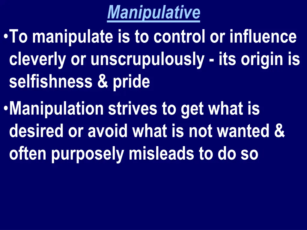 manipulative